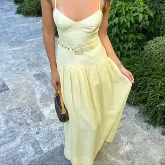 Shona Joy Limon Panelled Bustier Maxi Dress - US 4 *BNWT* - Picture 2 of 13